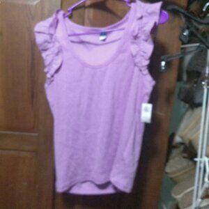 Pink Tank w/ Ruffle Sleeves